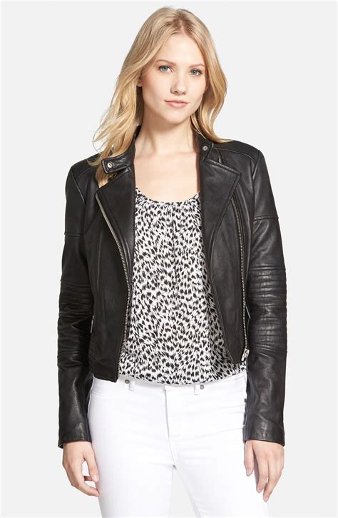 michael michael kors quilted panel suede moto jacket